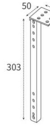 協洋目錄線圖:檔板吊架,長 303、上方 50 寬鎖片